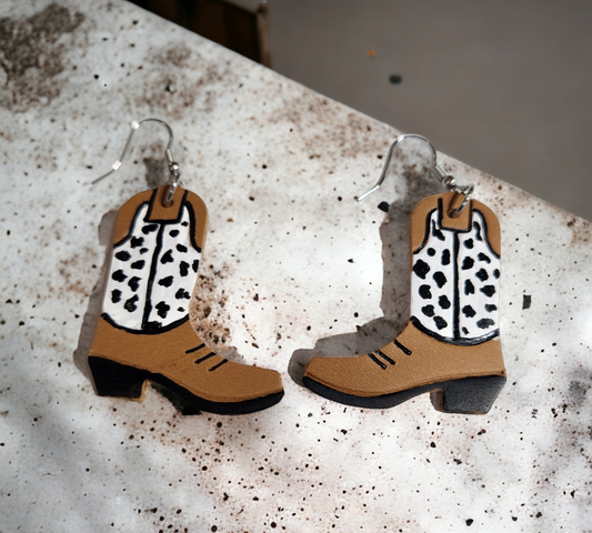 Black and White Cow Girl Boots