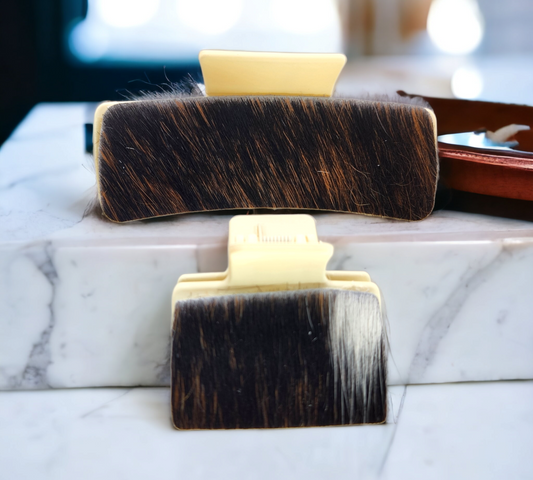 Dark Brown Leather on Ivory clip