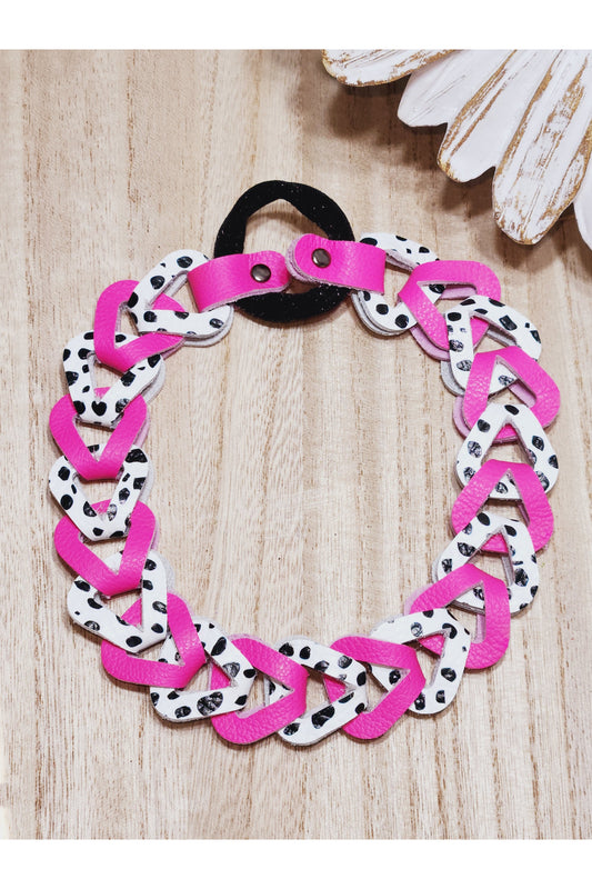 Hot Pink and Dalmatian Headband