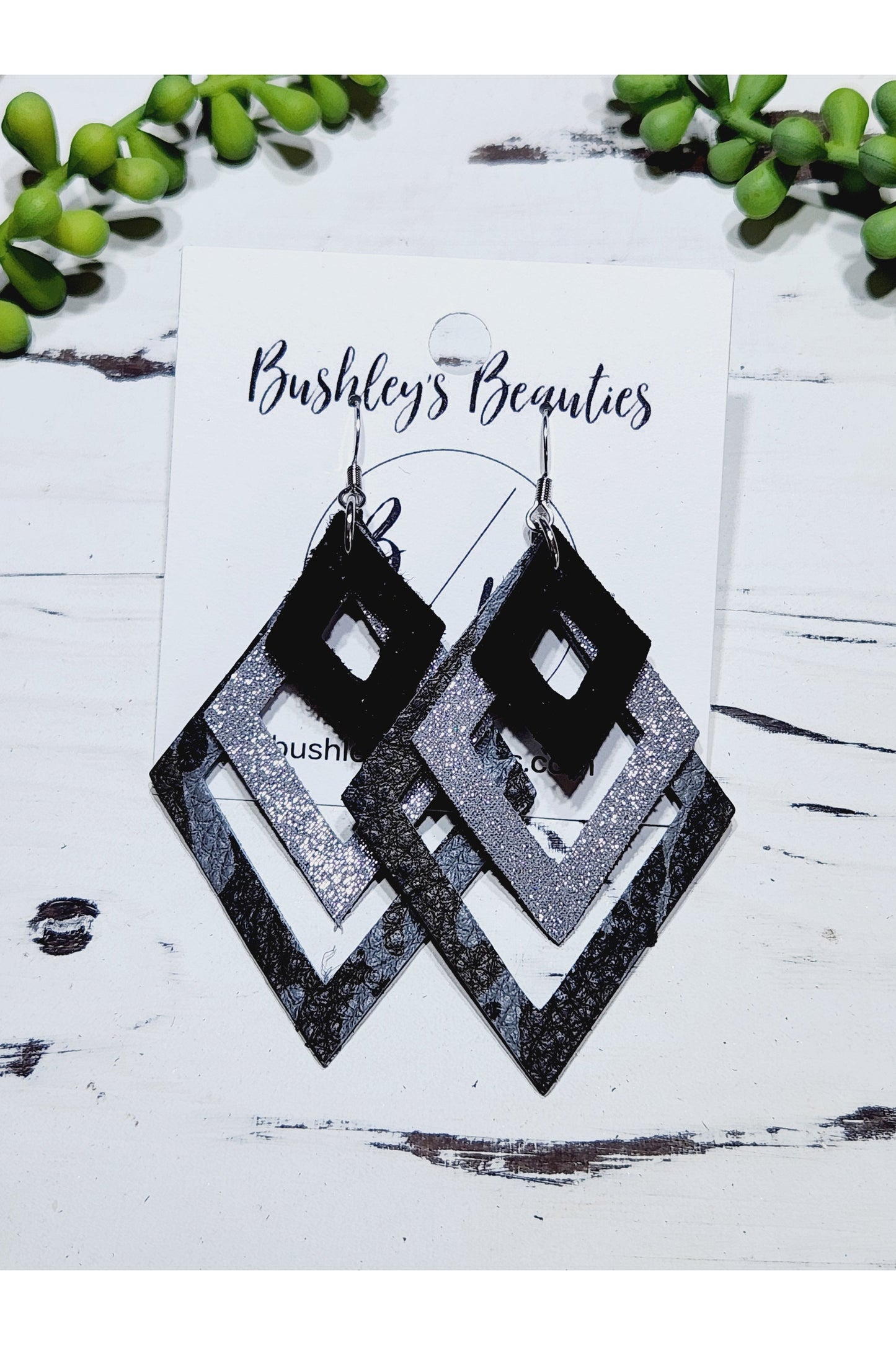 Camo Diamond Cutout Dangles
