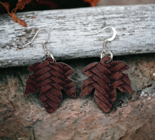 Brown Fish Braided Maple Leaves