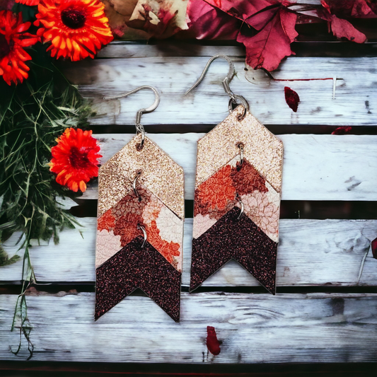 Chrysanthemum Chevron Earrings