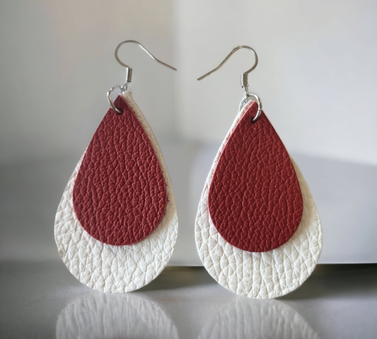 Red and white teardrops