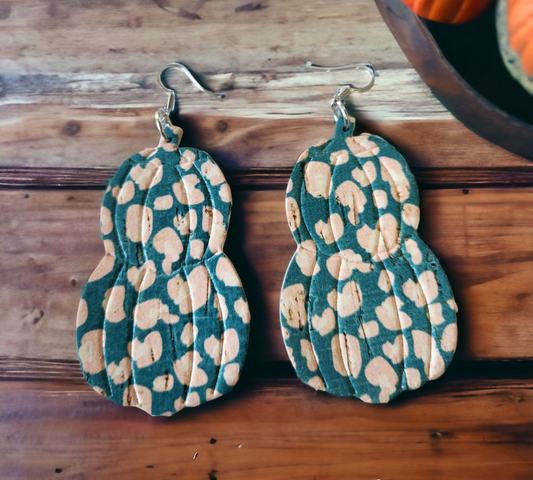 Teal Green and Cream Stacked Embossed Pumpkins