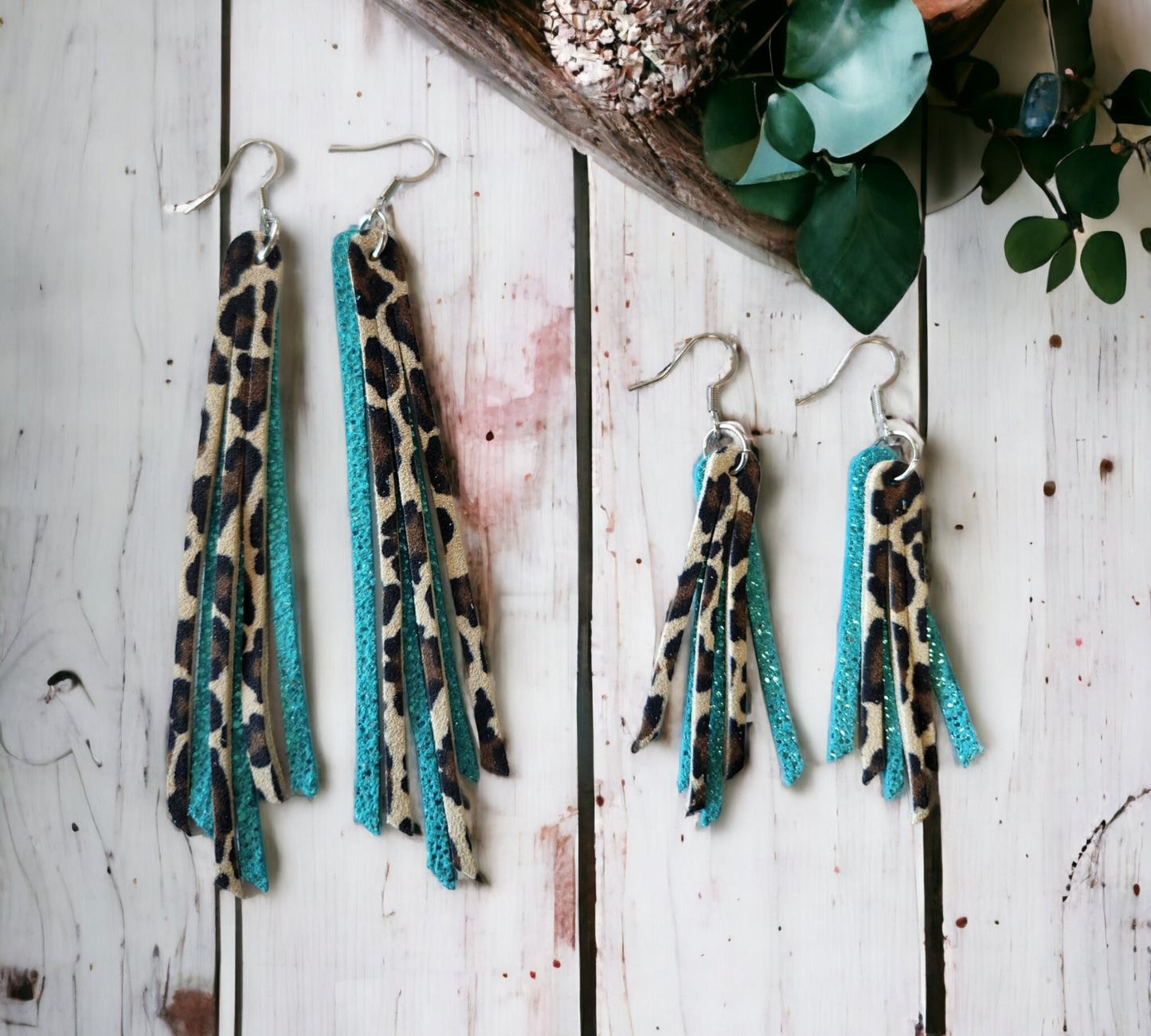 Leopard and Teal Fringe