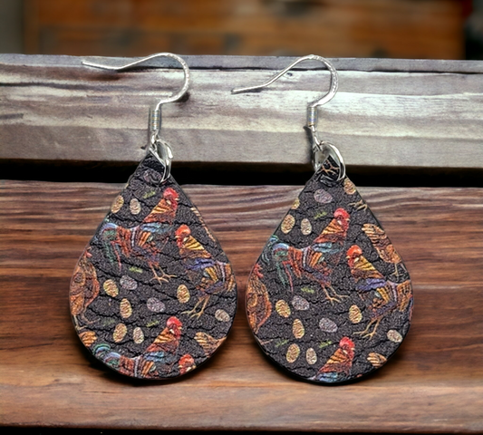Colorful Chicken Earrings