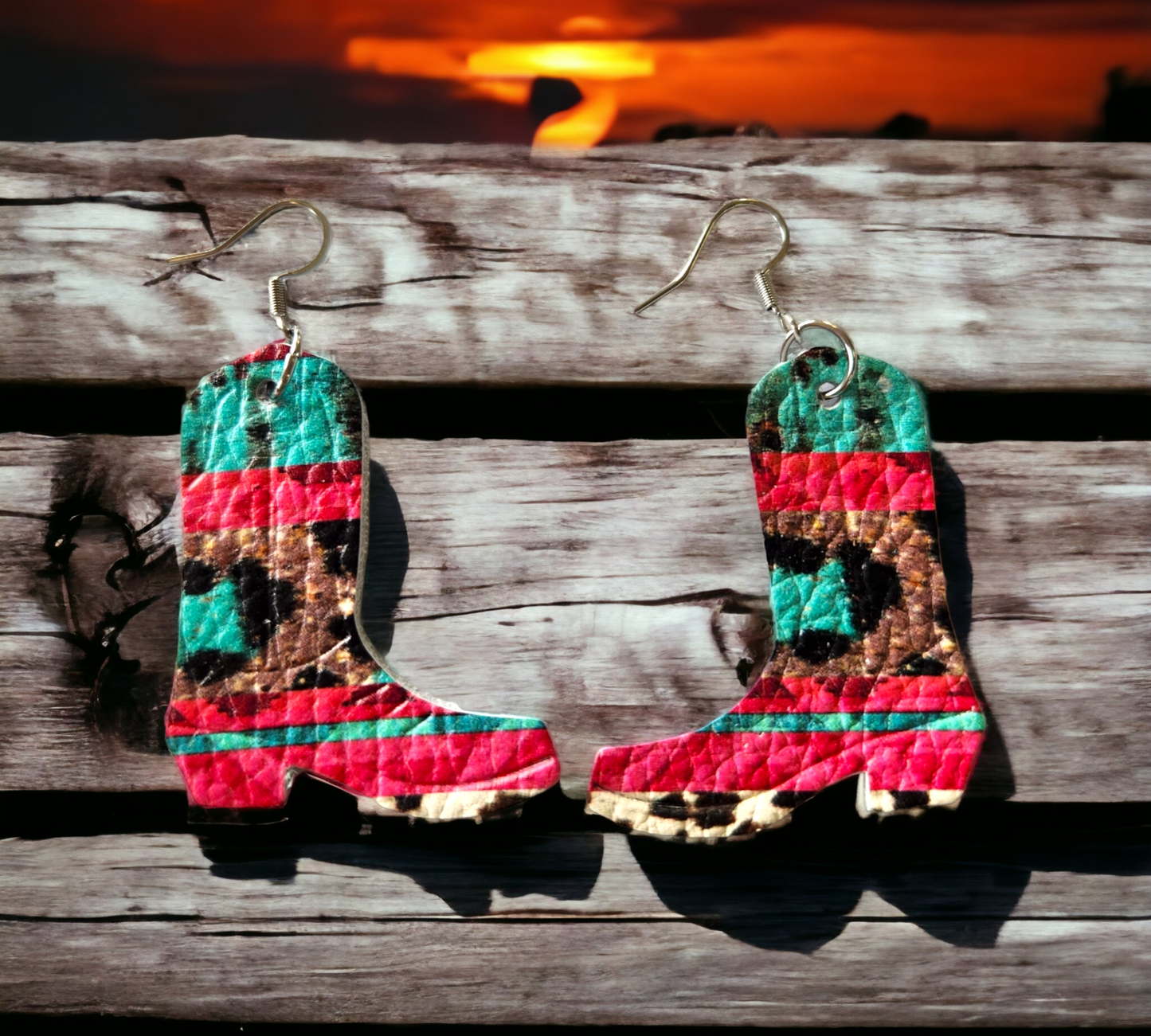 Western Serape Aztec Leopard Boots