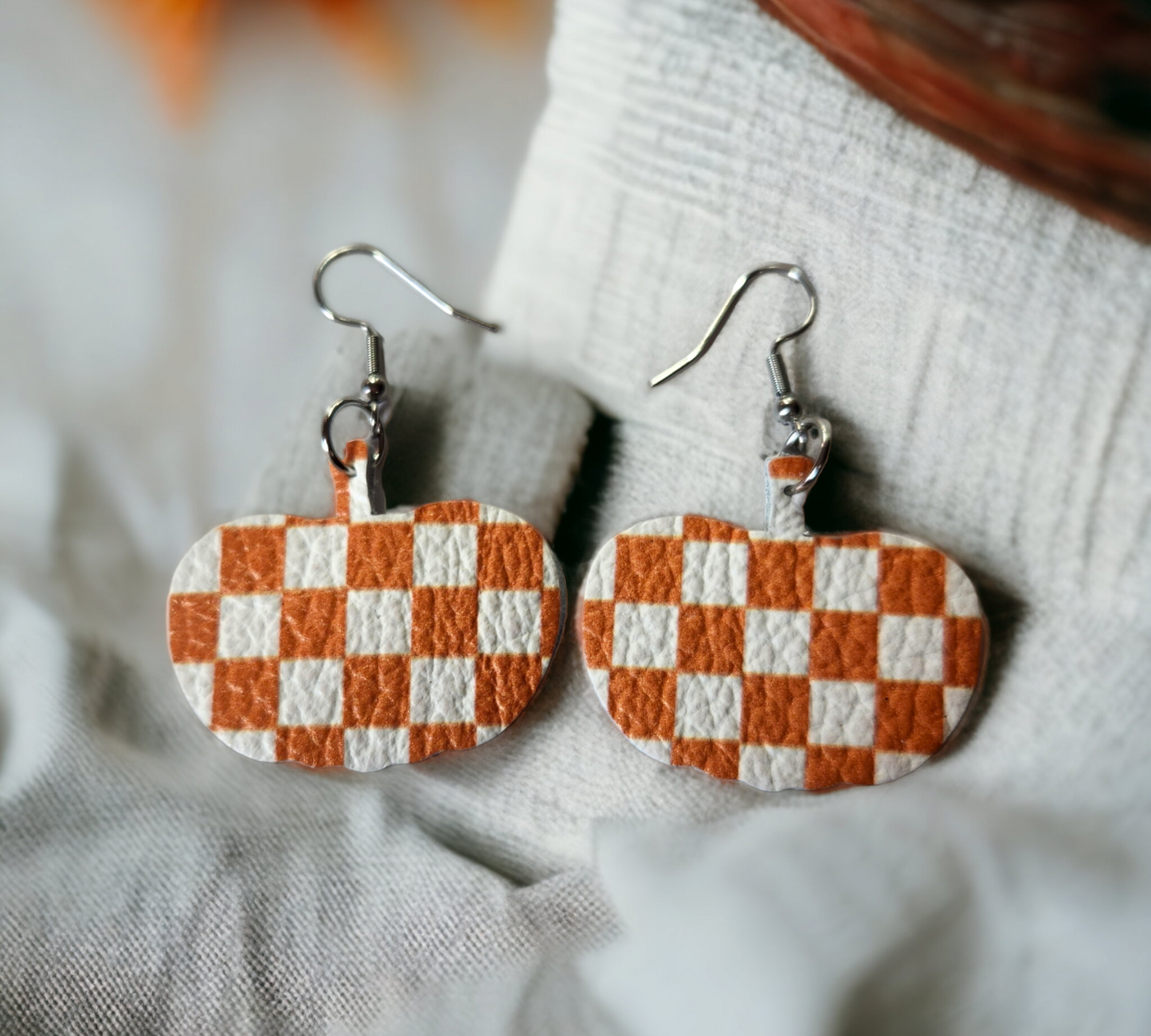 Orange checkered small pumpkins