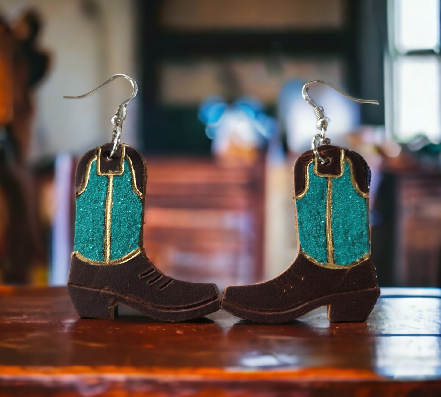 Teal and Gold Cowgirl Boots