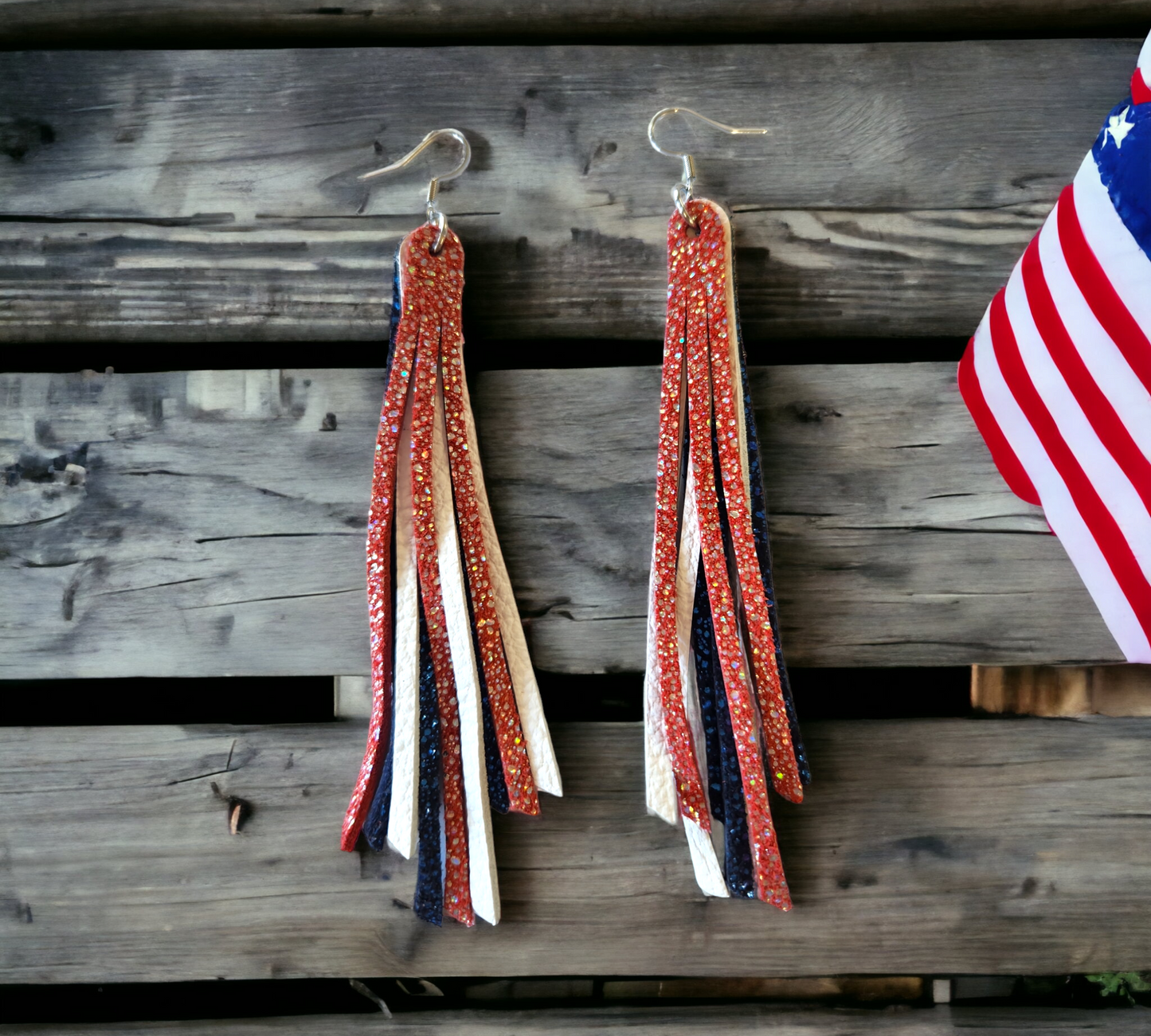 Red, White and Blue Shimmery Fringe