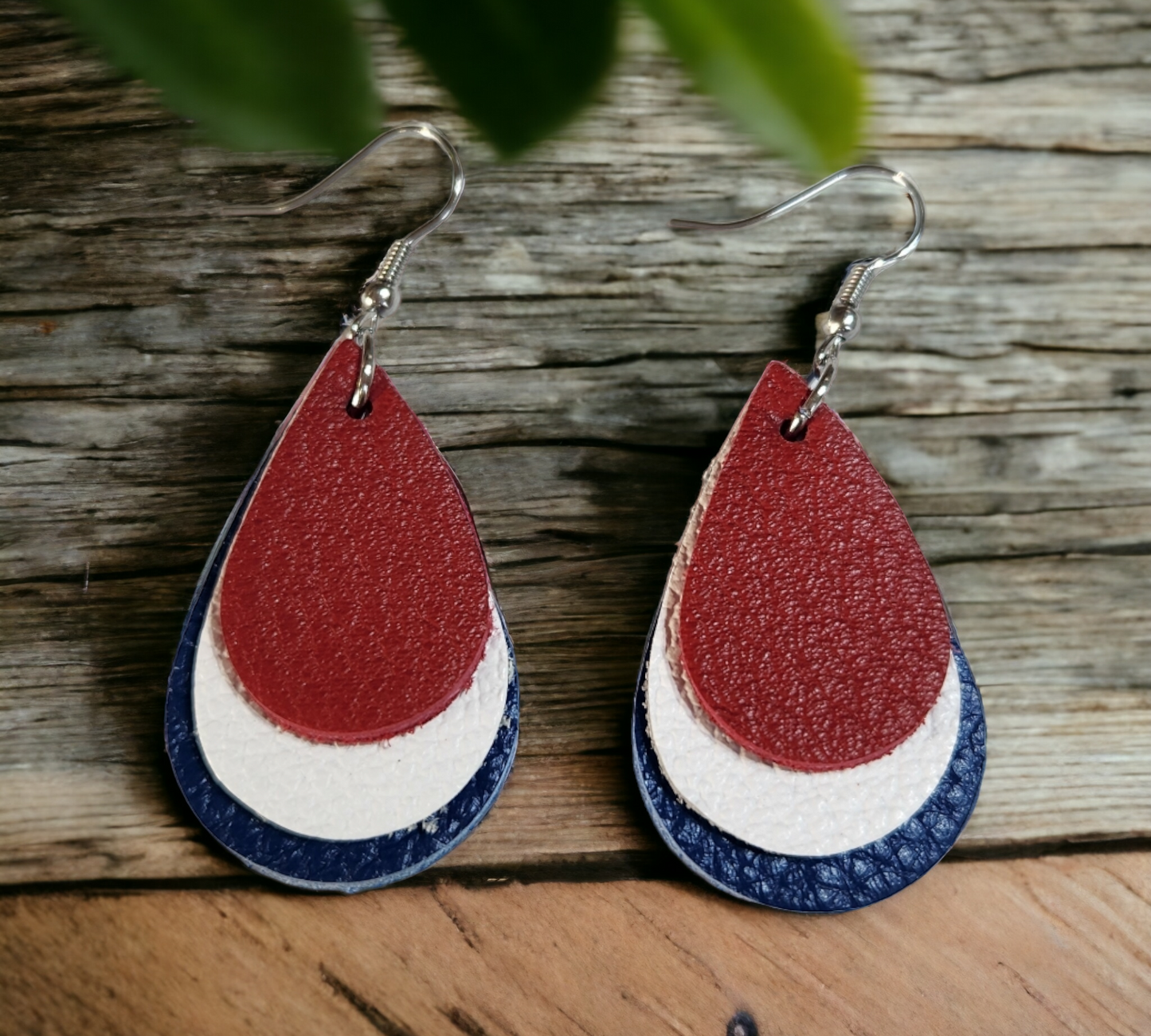 Red, White and Blue Stacked teardrops