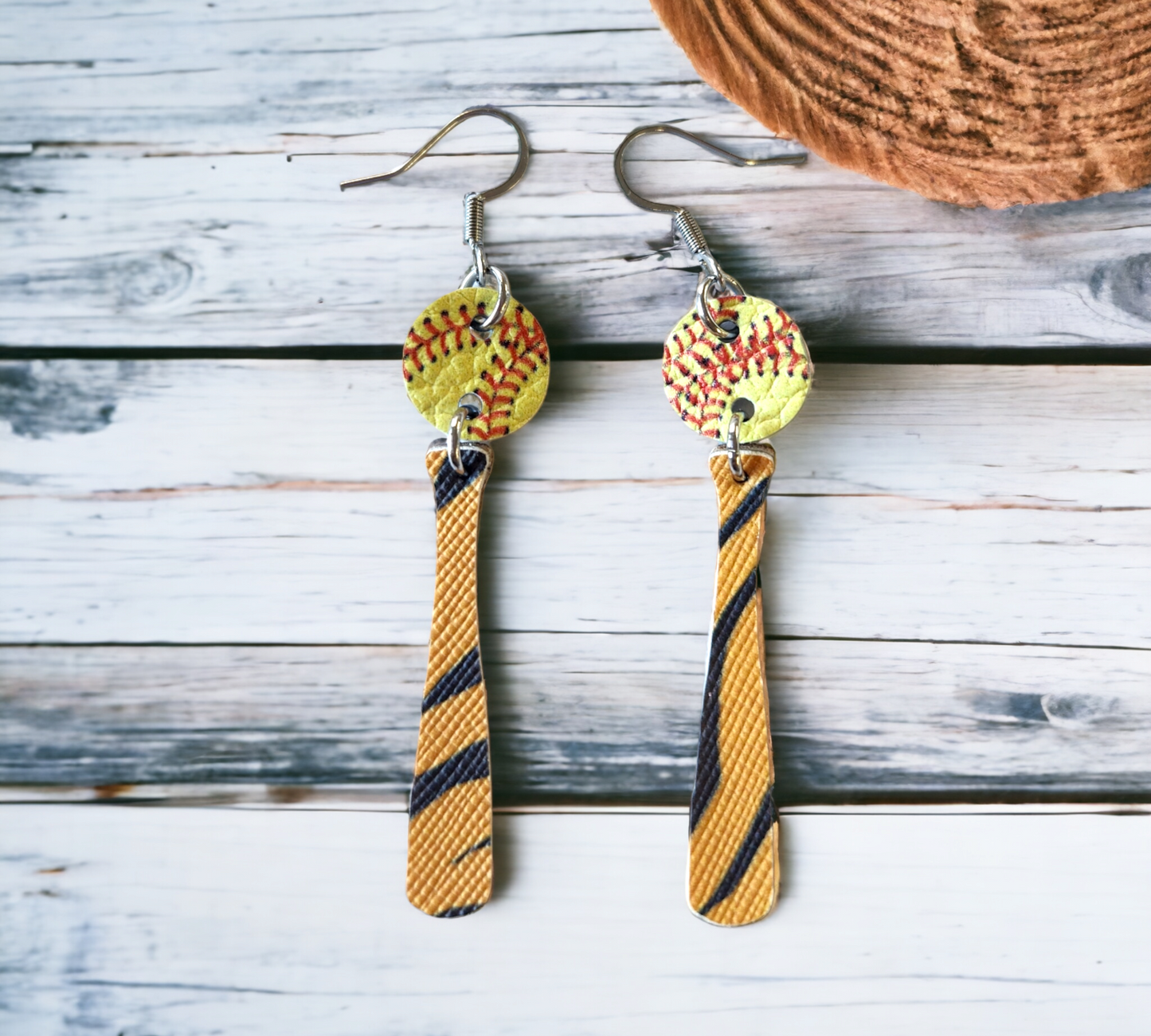 Softball Tiger Bat Earrings