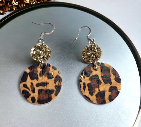 Gold and Leopard stacked circles