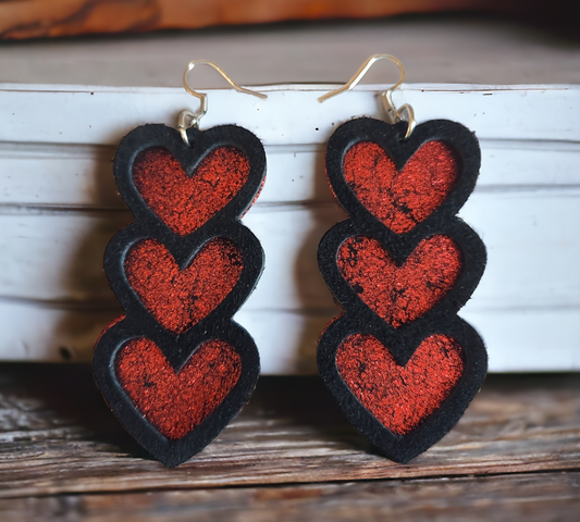 Black and Red Hearts