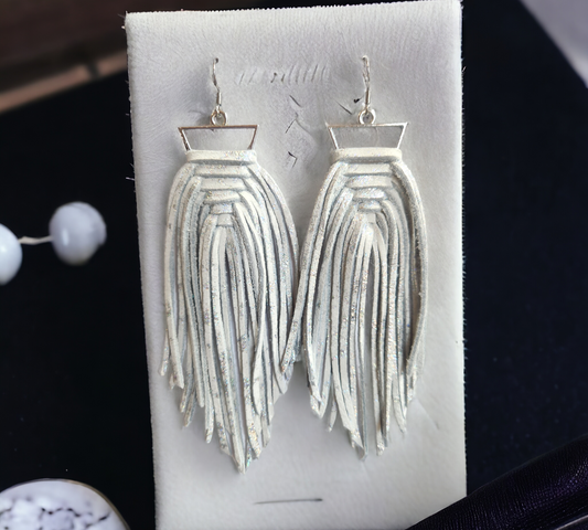 Braided White and Silver Fringe
