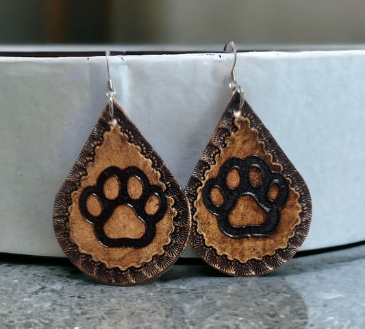 Branded and Stamped Paw Print Teardrops