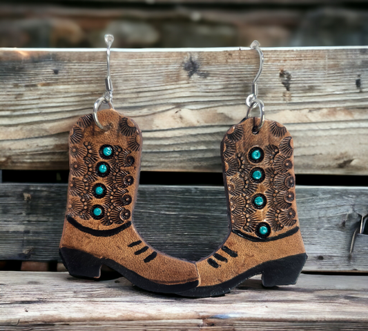 Hand stamped and antiqued boots