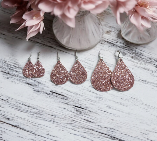 Rose Gold Teardrops (Glitter)