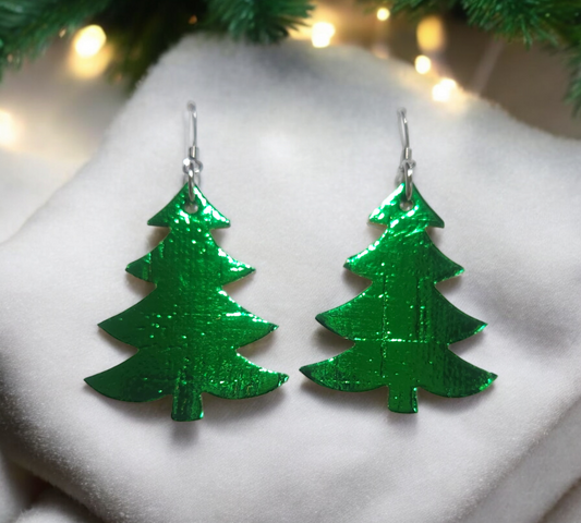 Metallic Green Christmas Trees