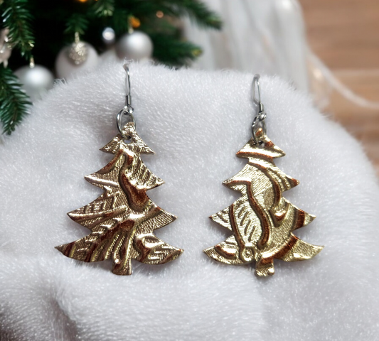 Metallic Gold and Copper Christmas Trees