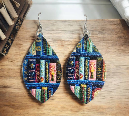 Library Book Earrings