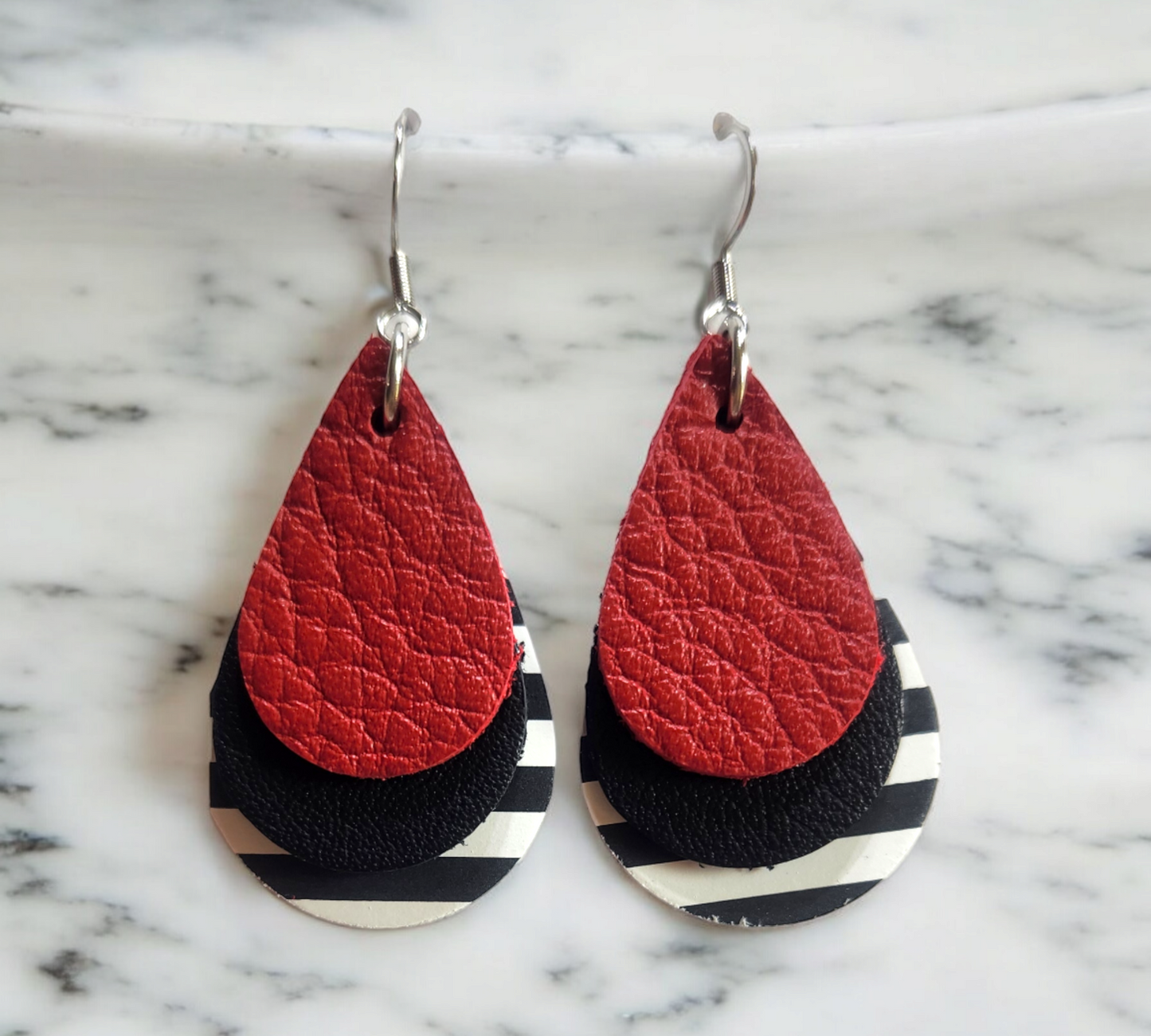 Red, Black and Striped teardrops