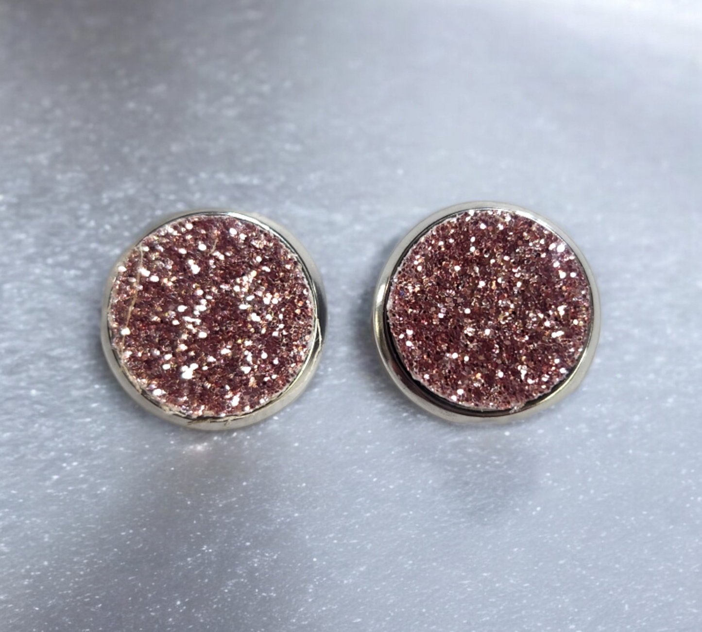 Rose Gold Studs (Glitter Cork)