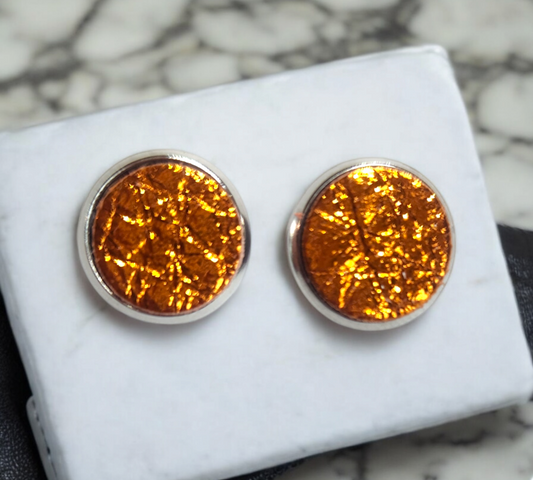 Shimmery Orange Studs (leather)