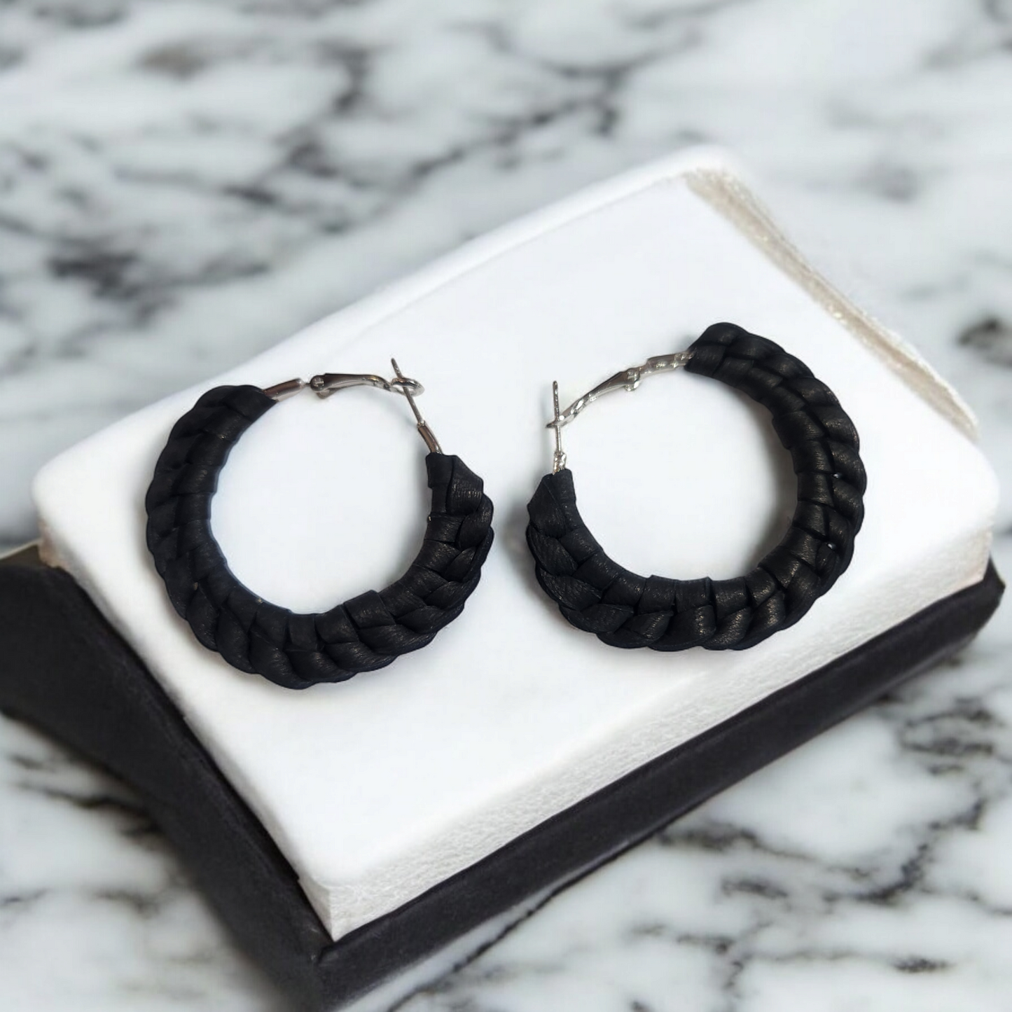 Braided Hoop Earrings (Med)