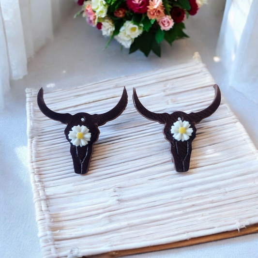 Brown Skulls with White flowers