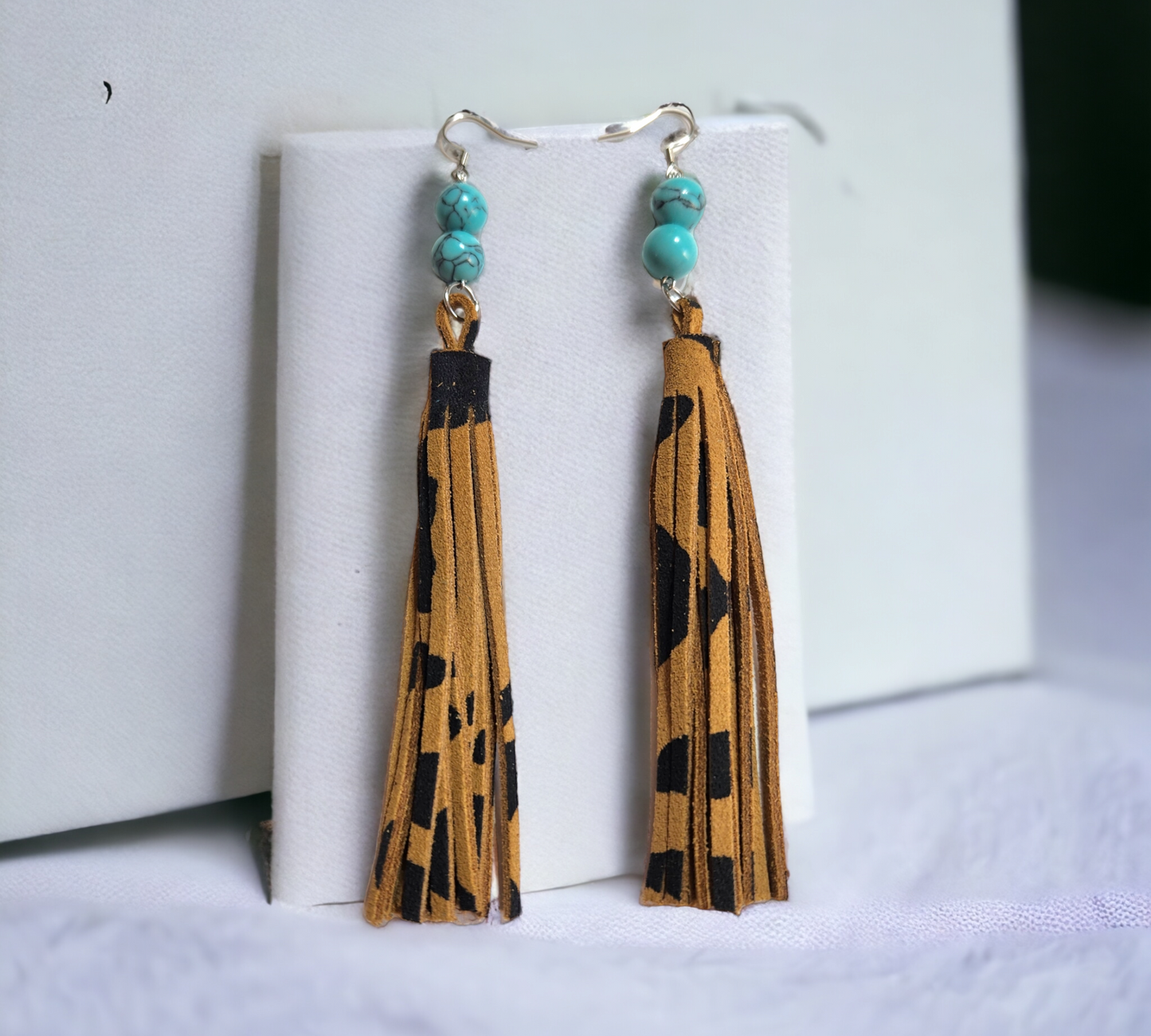 Leopard Fringe and Turquoise Beads