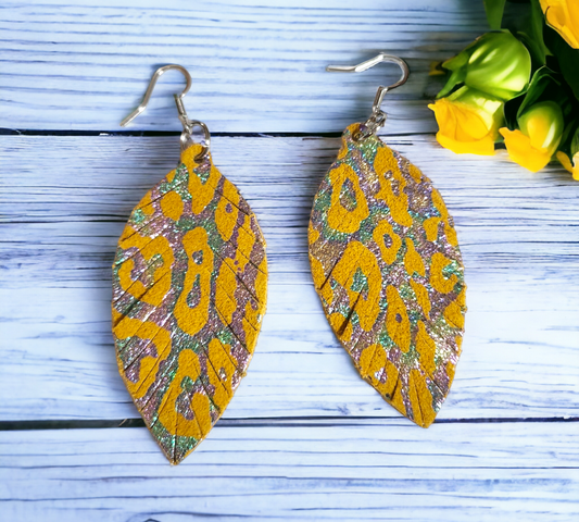 Mustard Yellow Holographic Jessica Earring
