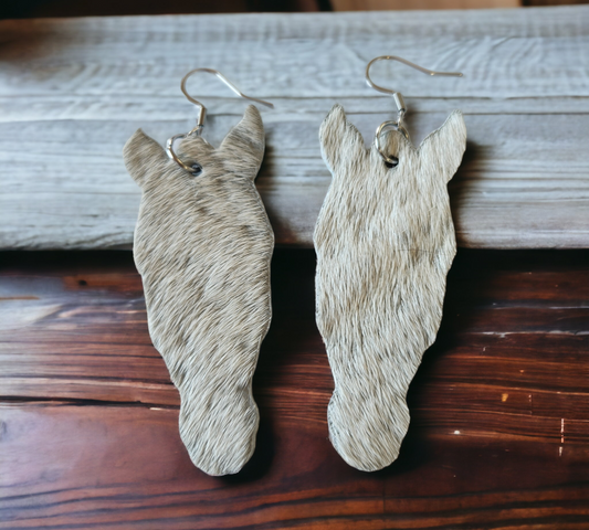 White Horse Earrings