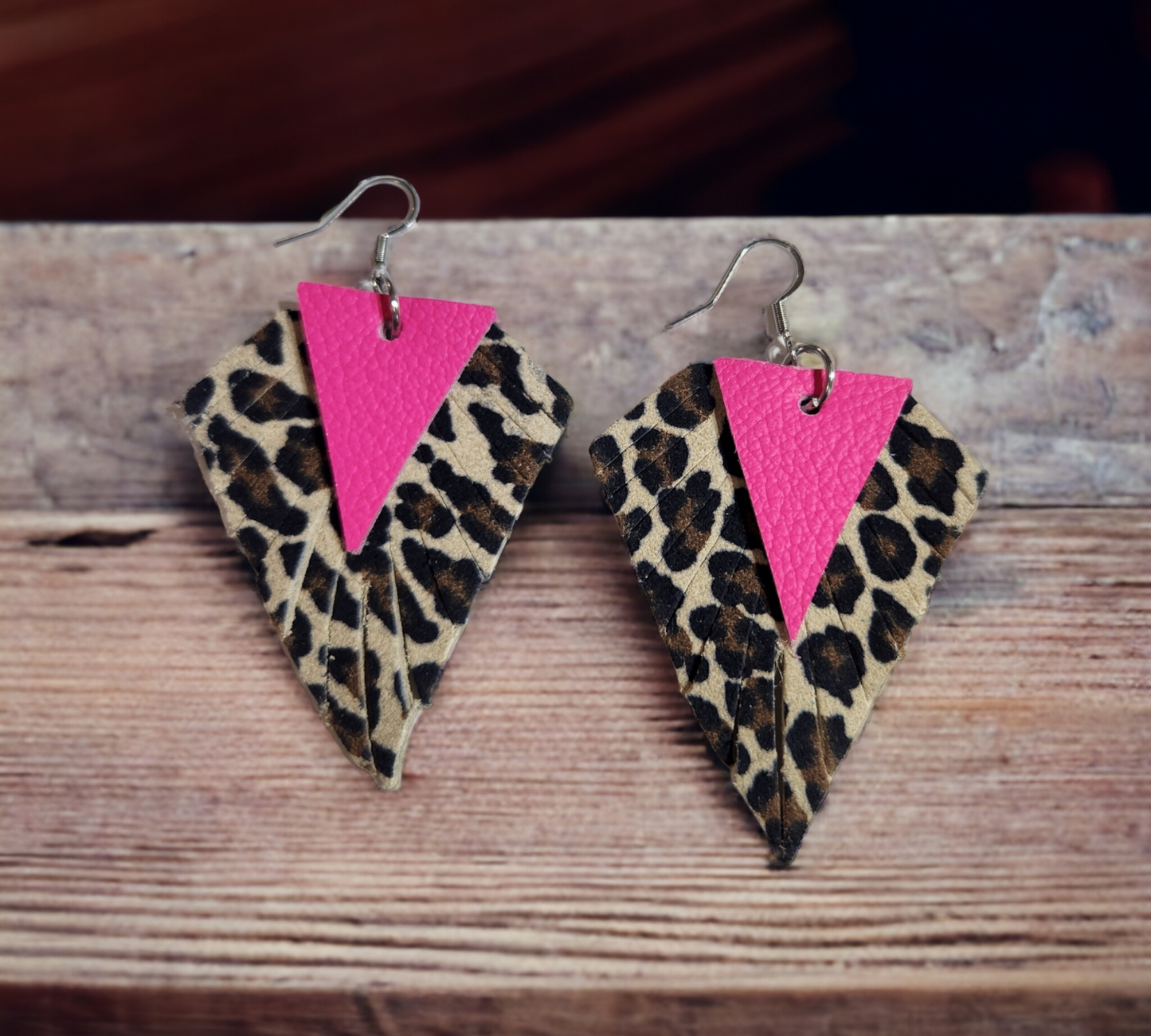 Hot Pink and Leopard Boho Triangles