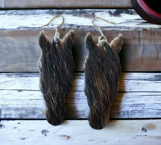 Dark Brown Horse Earrings