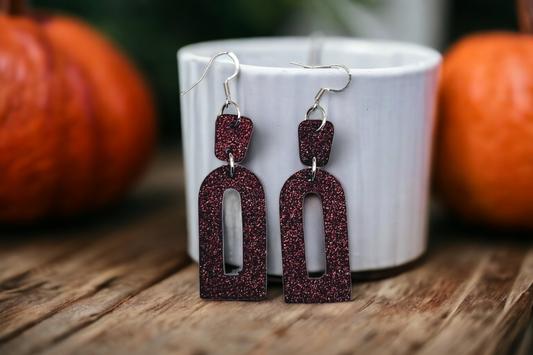 Burgundy Geo Dangles