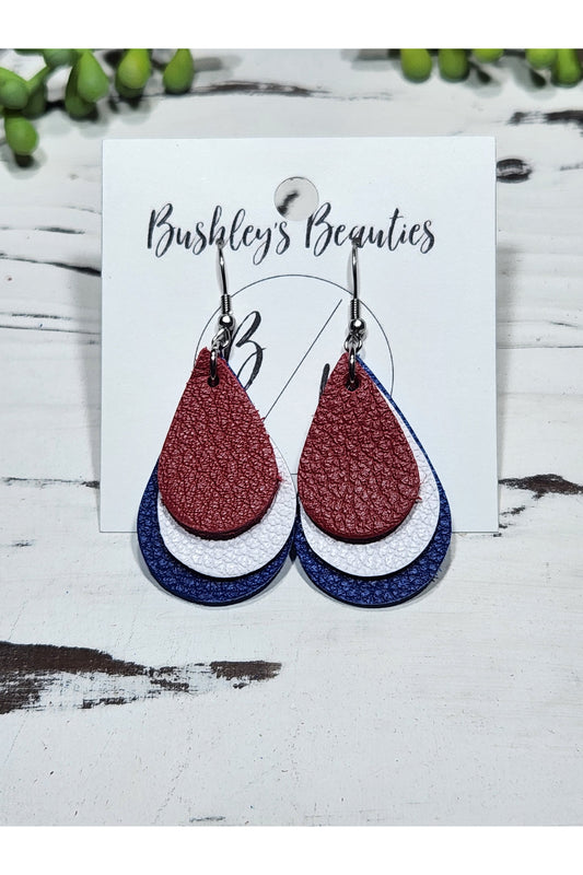 Red, White and Blue Stacked teardrops
